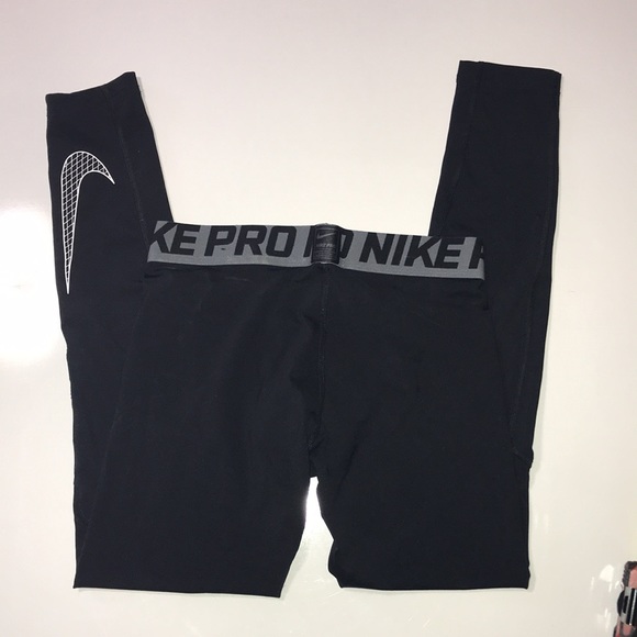 Nike Pro Workout Leggings Size Large (see measurements) Black - Picture 5 of 7